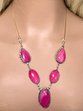 Load image into Gallery viewer, Precious Metal POWER BAND-IT Unique Hand-Crafted Sterling Silver/Genuine Deep Pink Gemstones