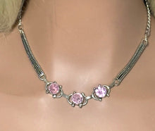 Load image into Gallery viewer, Precious Metal POWER BAND-IT Unique Hand-Crafted Sterling Silver/Genuine Pale Pink Gemstones