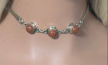 Load image into Gallery viewer, Precious Metal POWER BAND-IT Unique Hand-Crafted Sterling Silver/Genuine Brown Sun Stone Gemstones