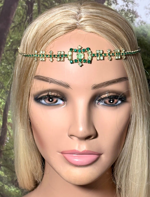 Personal Vintage POWER BAND-IT Family Heirloom Mid 20th Century Green Rhinestone Array