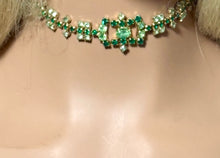 Load image into Gallery viewer, Personal Vintage POWER BAND-IT Family Heirloom Mid 20th Century Green Rhinestone Array