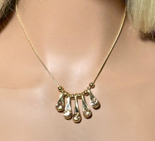 Load image into Gallery viewer, Precious Metal POWER BAND-IT Gold Filled Snake Chain Multiple Crystal Dangles &amp; Beads