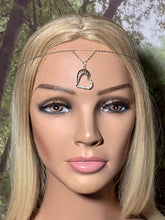 Load image into Gallery viewer, Precious Metal POWER BAND-IT White Gold Filled Crystal Victory Heart Sterling Silver Chain