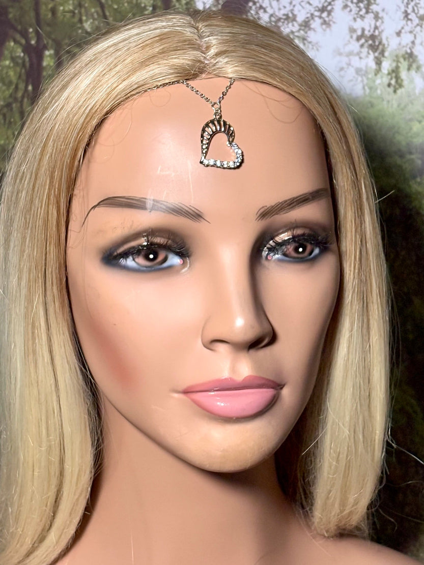 Precious Metal POWER BAND-IT White Gold Filled Crystal Victory Heart Sterling Silver Chain