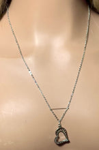 Load image into Gallery viewer, Precious Metal POWER BAND-IT White Gold Filled Crystal Victory Heart Sterling Silver Chain