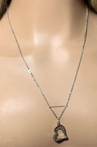 Precious Metal POWER BAND-IT White Gold Filled Crystal Victory Heart Sterling Silver Chain