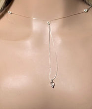 Load image into Gallery viewer, Precious Metal POWER BAND-IT White Gold Filled Crystal Victory Heart Sterling Silver Chain