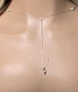 Precious Metal POWER BAND-IT White Gold Filled Crystal Victory Heart Sterling Silver Chain