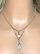 Load image into Gallery viewer, Precious Metal BAND-IT Sterling Silver Chain Crystal Victory Double Dangle