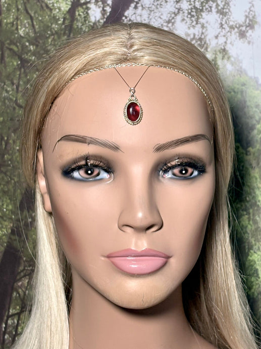 Precious Metal BAND-IT Sterling Silver Victory Chain Red Gemstone