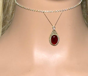 Precious Metal BAND-IT Sterling Silver Victory Chain Red Gemstone