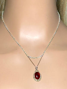 Precious Metal BAND-IT Sterling Silver Victory Chain Red Gemstone