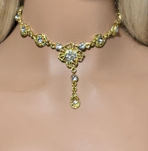 Load image into Gallery viewer, Personal Bling POWER BAND-IT Bold Gold Crystal Floral Array