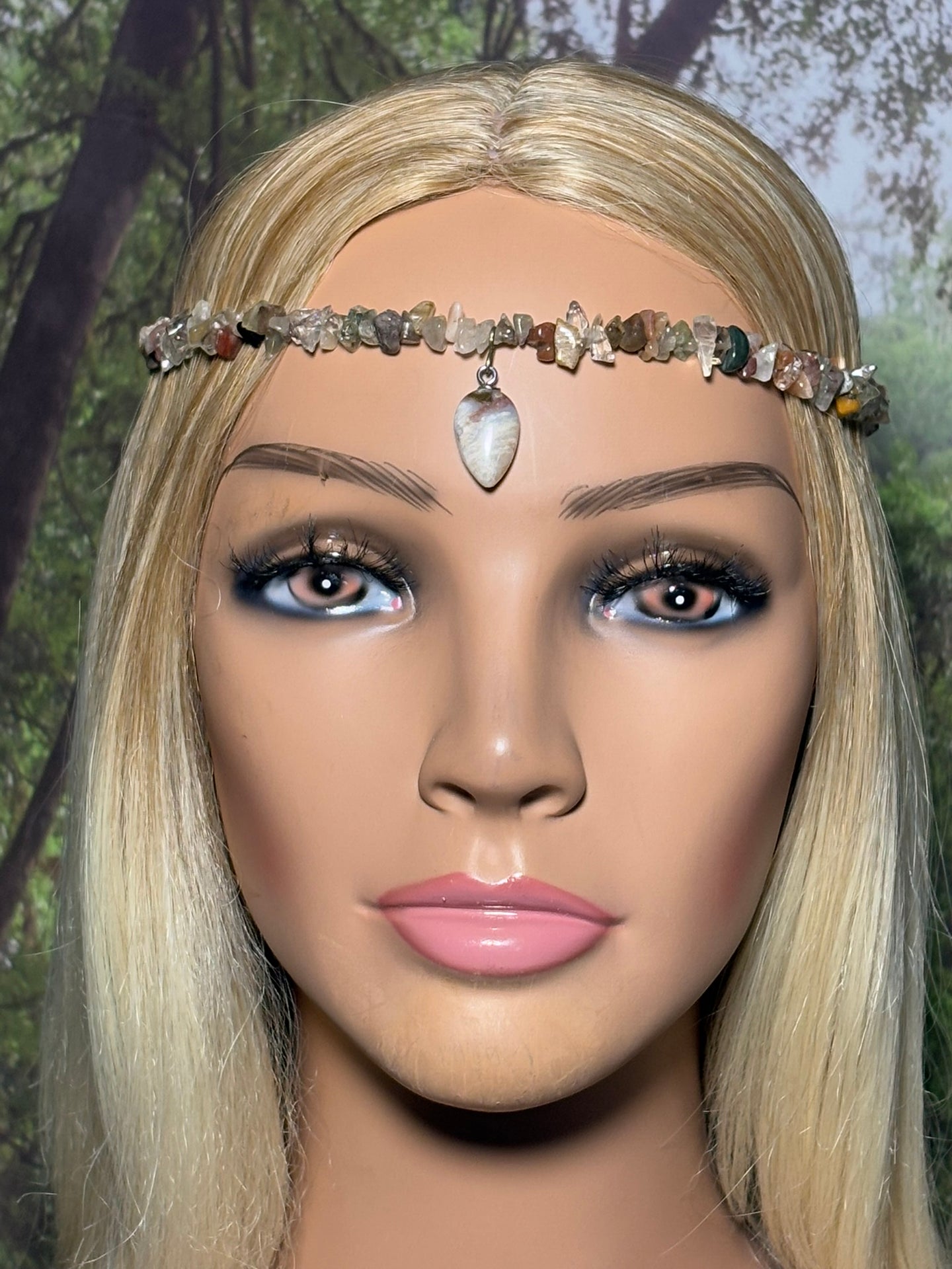 Gemstone POWER BAND-IT 10 Mixed Quartz Chips & Gemstone Drop