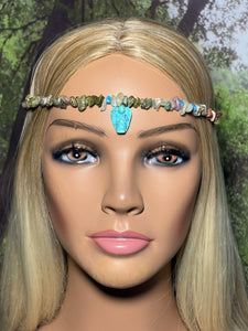 Gemstone POWER BAND-IT 9 Multi Gemstone Chips & Turquoise Angel