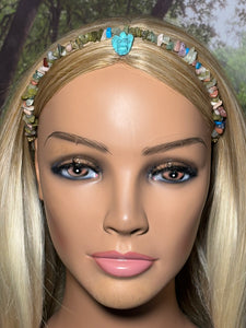Gemstone POWER BAND-IT 9 Multi Gemstone Chips & Turquoise Angel