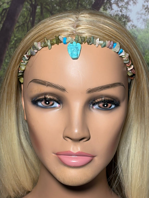 Gemstone POWER BAND-IT 9 Multi Gemstone Chips & Turquoise Angel