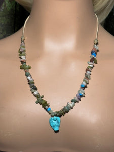 Gemstone POWER BAND-IT 9 Multi Gemstone Chips & Turquoise Angel