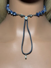 Load image into Gallery viewer, Gemstone POWER BAND-IT 14 Lapis Chips &amp; Drop