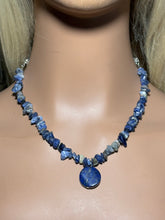 Load image into Gallery viewer, Gemstone POWER BAND-IT 15 Lapis Chips &amp; Drop