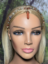 Load image into Gallery viewer, Gemstone POWER BAND-IT 8 Mixed Quartz Chips &amp; Brown Goldstone Point