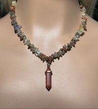 Load image into Gallery viewer, Gemstone POWER BAND-IT 8 Mixed Quartz Chips &amp; Brown Goldstone Point