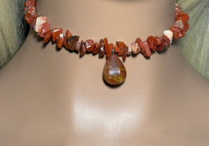Gemstone POWER BAND-IT 16 Tiger Eye Chips & Gemstone Drop (Copy)