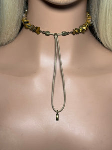 Gemstone POWER BAND-IT 6 Tiger Eye Chips & Gemstone Drop