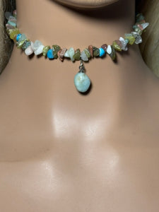 Gemstone POWER BAND-IT 4 Multi Gemstone Chips & Gemstone Drop