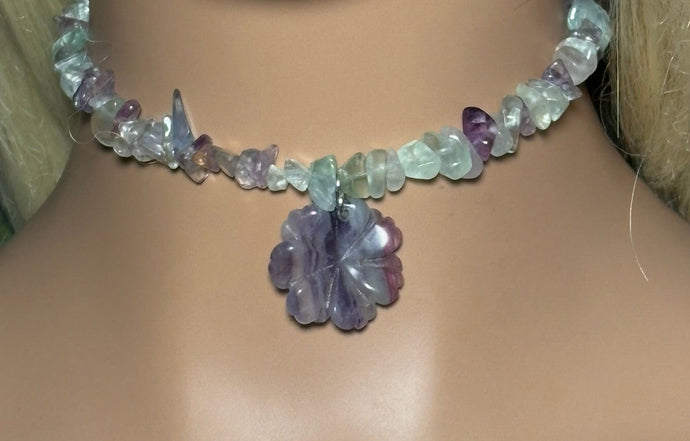 Gemstone POWER BAND-IT 3  Fluorite Chips & Flower