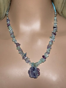 Gemstone POWER BAND-IT 3  Fluorite Chips & Flower