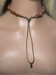 Gemstone POWER BAND-IT 1 Brown Goldstone Chips & Point