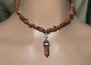 Gemstone POWER BAND-IT 1 Brown Goldstone Chips & Point