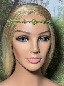 Personal POWER BAND-IT Green Sculpted Glass Bead Array Flowers