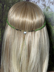 Personal POWER BAND-IT Green Sculpted Glass Bead Array Flowers