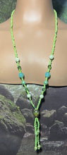 Load image into Gallery viewer, Personal POWER BAND-IT Green Glass Bead Array Fringed Large Lampworked Bead