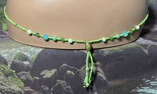 Load image into Gallery viewer, Personal POWER BAND-IT Green Glass Bead Array Fringed Large Lampworked Bead