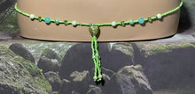 Load image into Gallery viewer, Personal POWER BAND-IT Shades of Green Glass Bead Array Fringed Lampworked Bead