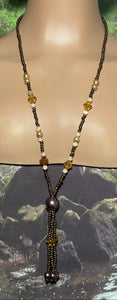 Personal POWER BAND-IT Shades of Brown/Tan Glass Bead Array Fringed