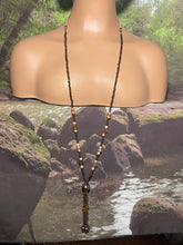 Load image into Gallery viewer, Personal POWER BAND-IT Brown &amp; Tan Glass Bead Array Fringed
