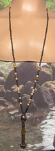 Load image into Gallery viewer, Personal POWER BAND-IT Shades of Brown/Tan Glass Bead Array Fringed