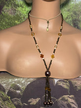 Load image into Gallery viewer, Personal POWER BAND-IT Brown &amp; Tan Glass Bead Array Fringed