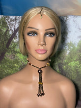 Load image into Gallery viewer, Personal POWER BAND-IT Brown &amp; Tan Glass Bead Array Fringed