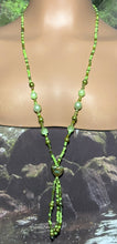 Load image into Gallery viewer, Personal POWER BAND-IT Shades of Green Sculpted Glass Bead Array Fringed Lampworked Heart