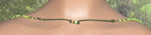 Load image into Gallery viewer, Personal POWER BAND-IT Shades of Green Sculpted Glass Bead Array Fringed Lampworked Heart