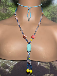 Personal POWER BAND-IT Multi Color Glass Bead Array Fringed