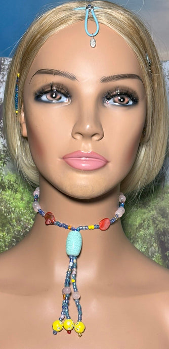 Personal POWER BAND-IT Multi Colors Glass Bead Array Turquoise Bead Fringed