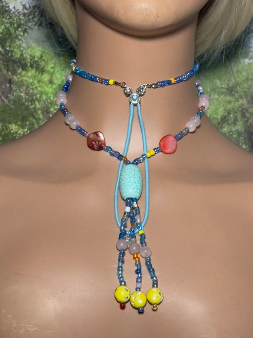 Personal POWER BAND-IT Multi Color Glass Bead Array Fringed