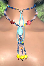 Load image into Gallery viewer, Personal POWER BAND-IT Multi Colors Glass Bead Array Turquoise Bead Fringed