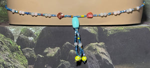 Personal POWER BAND-IT Multi Colors Glass Bead Array Turquoise Bead Fringed